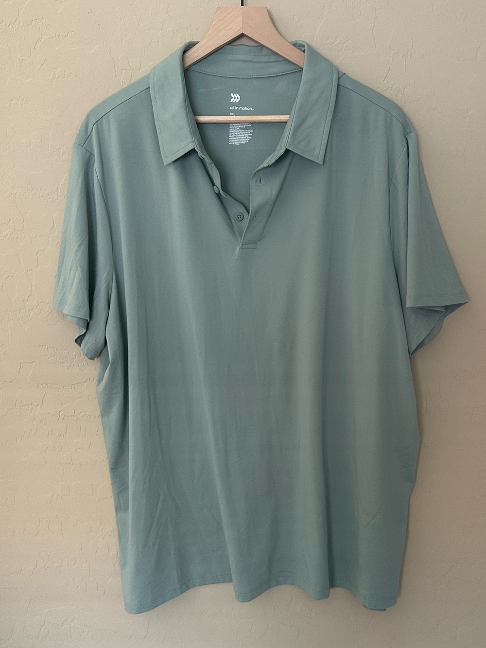 Men's Polo Shirt in Sage Green - Lightweight Casual All in motion XXL